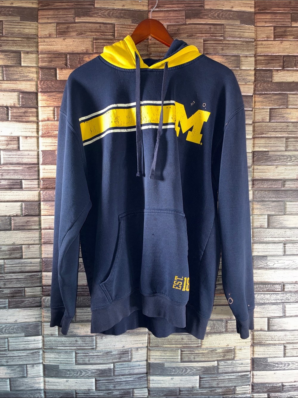 Pre owned Pro Edge University of Michigan  Hooded Pullover Sweatshirt Large